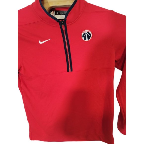 Nike NBA Quarter Zip Basketball Warm Up Jacket Red Size Small - Picture 4 of 6